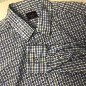 Untuckit Men’s Shirt Durif Wrinkle Free Blue XL